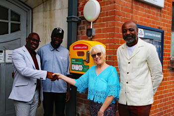 Forty 4 Frankie AED installation ay Discipleship Centre, Portsmouth.